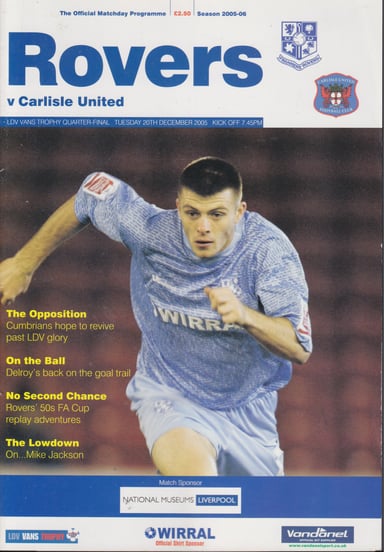 Tranmere Rovers v Carlisle United programme cover